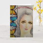 Beauty en Butterflies Kaart (Gele Bloem)