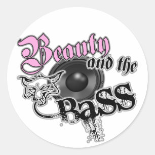 Beauty en de BASS Trance Electro techno Rave DJ Ronde Sticker