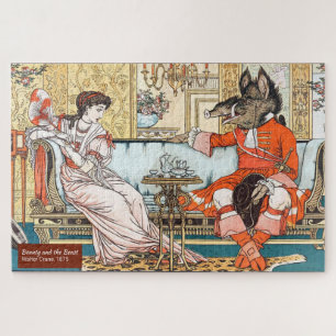Beauty en het Beast Vintage 1800 kinderboek Legpuzzel
