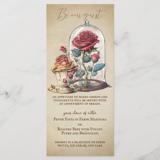 Beauty en het Beest Fairytale Magic Roos Menu (Voorkant)