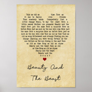 Beauty en het hart van het beest Lyric Poster