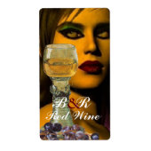 BEAUTY- EN WITTE GLAZEN VAN WIJN ETIKET (Voorkant)