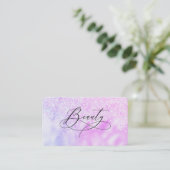 ** BEAUTY Fancy script Ombre Glitter Visitekaartje (Staand voorkant)