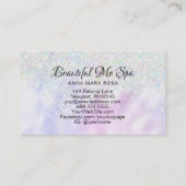 *~* BEAUTY Fancy Script Rainbow Hologram Glitter Visitekaartje (Achterkant)