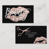 Beauty faux roos Gold scissors Visitekaartje (Voorkant / Achterkant)
