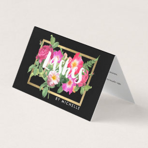 Beauty Florals Lash Extensions Zwart Nazorg Visitekaartjes