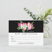 Beauty Florals Nail Salon Black Gift Certificate (Staand voorkant)