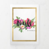Beauty Florals Nail Salon Brochure Blanche (Page de couverture)