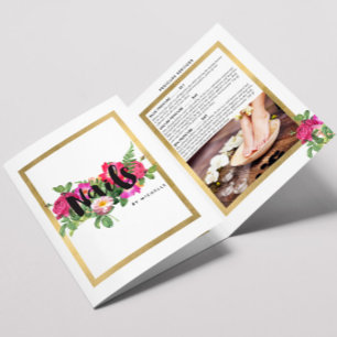 Beauty Florals Nail Salon Brochure Blanche