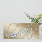 Beauty Gift Certificate Makeup Artist Glitter Gold (Staand voorkant)