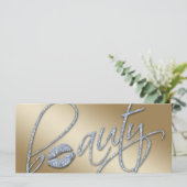 Beauty Gift Certificate Makeup Artist Glitter Gold (Staand voorkant)