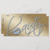 Beauty Gift Certificate Makeup Artist Glitter Gold (Voorkant / Achterkant)
