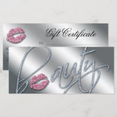 Beauty Gift Certificate Makeup Artist Glitter Pink (Voorkant / Achterkant)