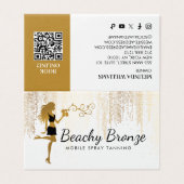 Beauty Girl Gouden Bronzen Regenpatroon Spray Tann Kaart (Buitenkant ongevouwen)