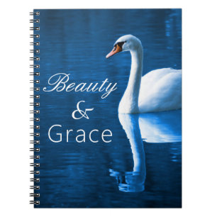Beauty Grace Tranquil Lake White Swan Notitieboek