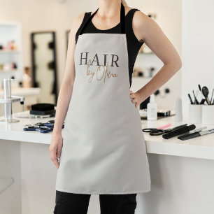 Beauty Hair Salon Neutraal Beige Moderne Typografi Schort
