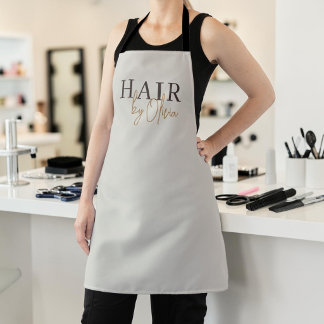 Beauty Hair Salon Neutraal Beige Moderne Typografi Schort