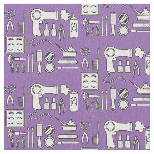 Beauty Hair Salon Tools Cute Paars White Stof
