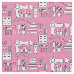 Beauty Hair Salon Tools Cute Pink White Stof