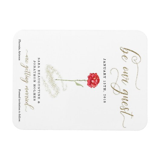 Beauty & het Beest sparen de Mededeling van de Dat Magneet (Horizontaal)