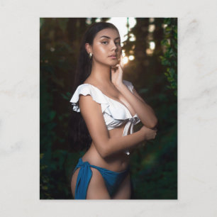 Beauty in Forest Swimsuit model foto Briefkaart