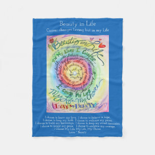 Beauty in Life Cancer Poem Chemo Fleece Blanket Deken