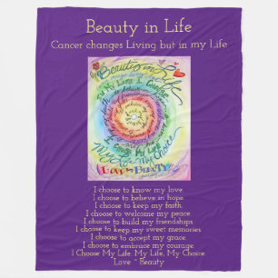 Beauty in Life Cancer Poem Chemo Fleece Blanket Deken