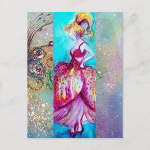 BEAUTY IN PINKDRESS/Magic Butterfly Plant Briefkaart