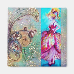 BEAUTY IN PINKDRESS/Magic Butterfly Plant Magneet