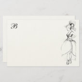 BEAUTY IN WITTE DRESS MONOGRAM BRIEFPAPIER (Voorkant / Achterkant)