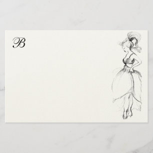 BEAUTY IN WITTE DRESS MONOGRAM BRIEFPAPIER