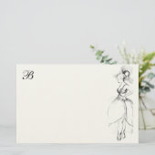 BEAUTY IN WITTE DRESS MONOGRAM BRIEFPAPIER (Staand voorkant)
