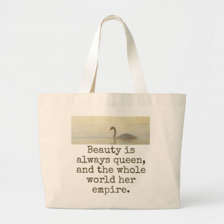 Beauty is altijd koningin - Beauty Quote Grote Tote Bag