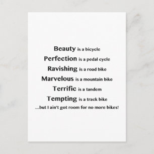 Beauty is een fiets briefkaart