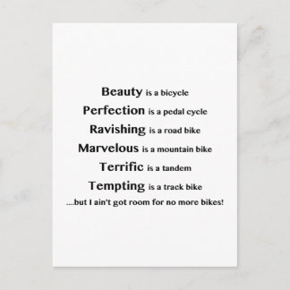 Beauty is een fiets briefkaart