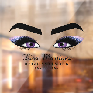 Beauty Lash Brow Business Paarse Glitter Raamsticker