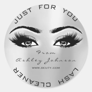 Beauty Lashes Extension Makeup Cleaner Grey Ronde Sticker
