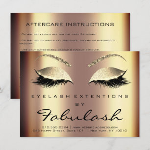 Beauty Lashes Extension Natercare Instruction Gold Kaart