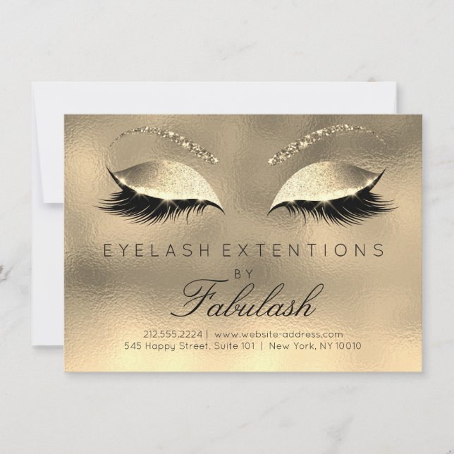 Beauty Lashes Extension Salon Aftercare Gold Glam (Voorkant)