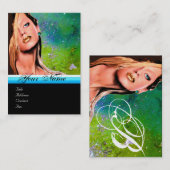 BEAUTY MAKE-UP ARTIST monogram blauw saffier Visitekaartje (Voorkant / Achterkant)