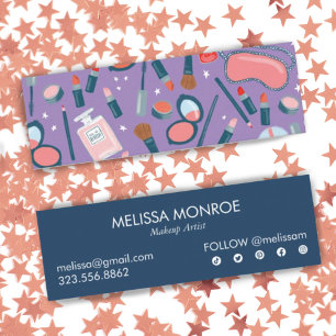 Beauty Makeup Artist Cute Colorful Retro Mini Visitekaartje