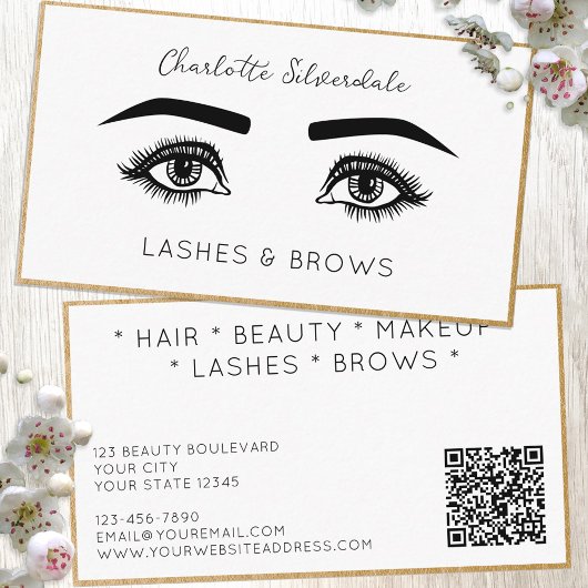 Beauty Makeup Artist Eyelashes QR-code Visitekaartje