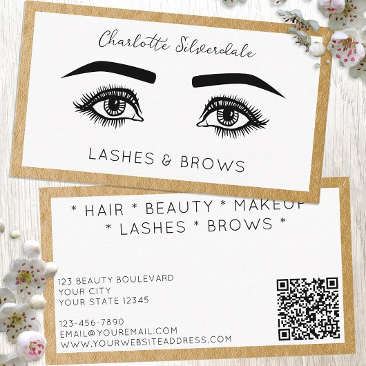 Beauty Makeup Artist Eyelashes QR-code Visitekaartje