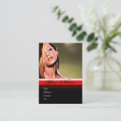 BEAUTY MAKEUP ARTIST monogram grijs blauw saffier Visitekaartje (Staand voorkant)