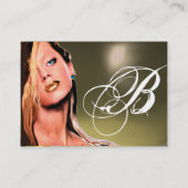 BEAUTY MAKEUP ARTIST monogram grijs blauw saffier Visitekaartje (Achterkant)