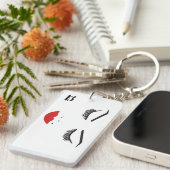 Beauty Makeup Face Lashes en Red Lips Chic Sleutelhanger (Voorkant Rechts)