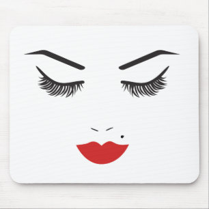 Beauty Makeup Face Lashes en Red Lips Salon Muismat