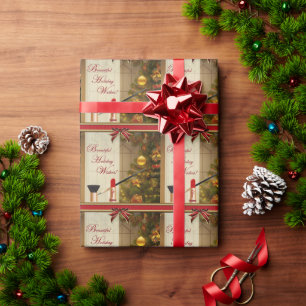 Beauty Makeup Holiday Wrapping Paper Cadeaupapier