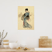 Beauty met Fan 1840 Poster (Keuken)