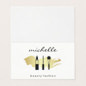 Beauty Mode Makeup Gold geborsteld Visitekaartjes (Buitenkant ongevouwen)